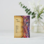 Carte De Visite VIVIEN ET MERLIN Parchemin d'Imaginaire rose viole (Debout devant)