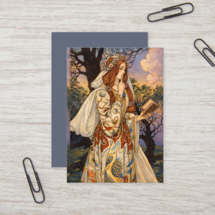 Carte De Visite Vivien – Illustration Art Nouveau de l'enchanteres