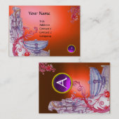 Carte De Visite VIVIEN MONOGRAM gem orange blanc violet (Devant / Derrière)