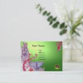 Carte De Visite VIVIEN MONOGRAM gem vert blanc gris (Debout devant)