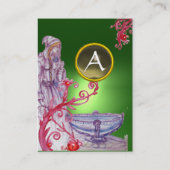 Carte De Visite VIVIEN MONOGRAM gem vert blanc gris (Dos)