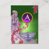 Carte De Visite VIVIEN MONOGRAM gem vert blanc violet (Dos)