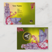 Carte De Visite VIVIEN MONOGRAM gemme jaune blanc gris (Devant / Derrière)