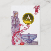 Carte De Visite VIVIEN MONOGRAM gemme jaune perle métallique (Dos)