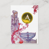 Carte De Visite VIVIEN MONOGRAM Jeu lin métallique jaune (Dos)