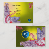 Carte De Visite VIVIEN MONOGRAMME jaune bleu blanc (Devant / Derrière)