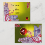 Carte De Visite VIVIEN MONOGRAMME jaune rouge blanc (Devant / Derrière)