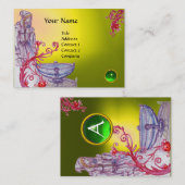 Carte De Visite VIVIEN MONOGRAMME jaune vert blanc (Devant / Derrière)