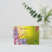 Carte De Visite VIVIEN MONOGRAMME jaune vert blanc (Debout devant)