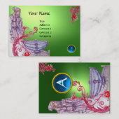Carte De Visite VIVIEN MONOGRAMME vert bleu blanc (Devant / Derrière)