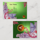 Carte De Visite VIVIEN MONOGRAS gemme vert blanc orange (Devant / Derrière)