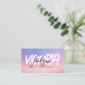 Carte De Visite Vlogger de maquillage de beauté Iridescente person (Debout devant)