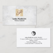 Carte De Visite Vocal Coach Singing Lessons Gold Monogram (Devant / Derrière)