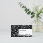 Carte de visite vocal de car d'ornement noir chic (Debout devant)