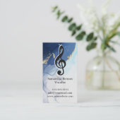 Carte De Visite Vocalist Singer Musical Clef Logo Noir Blanc (Debout devant)