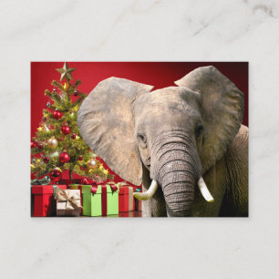 Carte De Visite Voeux de Noël éléphant