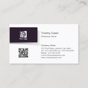 Carte De Visite Voicover Artist BlackTab Logo Simple BusinessCard