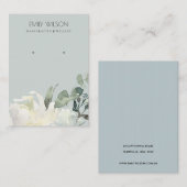 CARTE DE VISITE VOIE GRIS BLANCHE FLORALE BUNCH EARRING AFFICHAGE (Devant / Derrière)