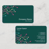 Carte De Visite Voies de particules - couleurs 01 sur le vert (Devant / Derrière)