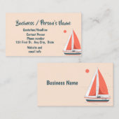 Carte De Visite Voile Voilier Classes École de Voilier Commerce Pe (Devant / Derrière)