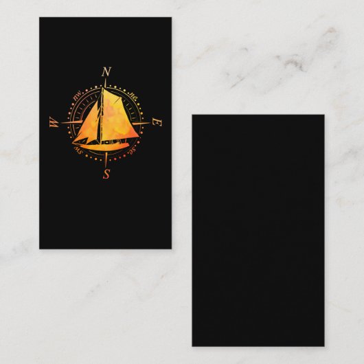 Carte De Visite Voilier Compass (Devant / Derrière)