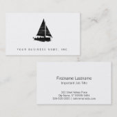 Carte De Visite Voilier de style d'impression typographique (Devant / Derrière)