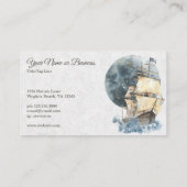 Carte De Visite Voilier nautique et Pleine lune (Dos)