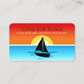Carte De Visite Voilier noir Silhouette voile dans le coucher du s (Devant)