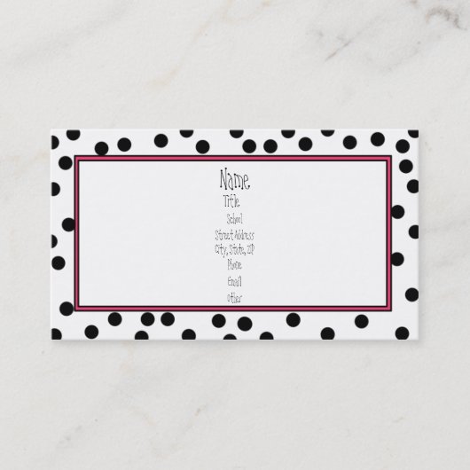 Carte De Visite Voir des taches (Devant)