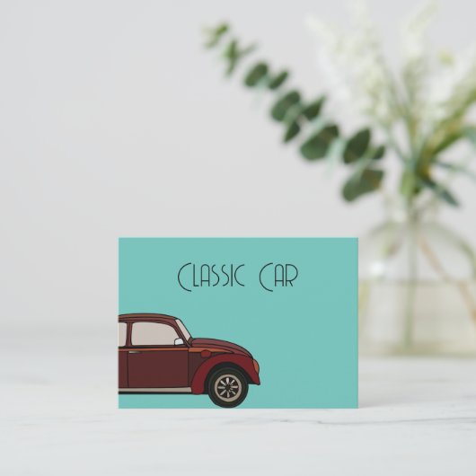 Carte De Visite Voiture Antique Classic (Debout devant)