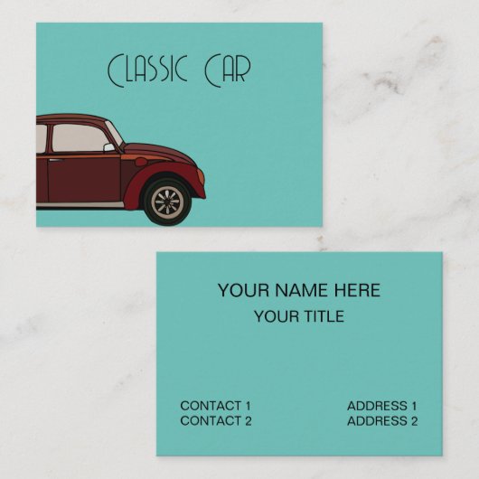 Carte De Visite Voiture Antique Classic (Devant / Derrière)