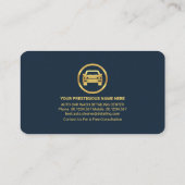 Carte De Visite Voiture automobile Gold Drops d'eau bleue professi (Dos)