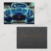 Carte De Visite Voiture bleue électrique, arrière - plan noir (Devant / Derrière)