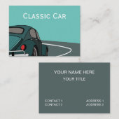 Carte De Visite Voiture Bleue Voiture Classique (Devant / Derrière)