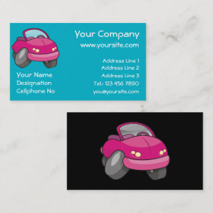 Carte De Visite Voiture Carton Rose