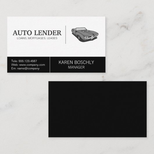 Carte De Visite Voiture classique (Devant / Derrière)