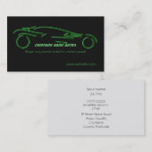 Carte De Visite Voiture commerciale d'automobile - Sportscar vert (Devant / Derrière)