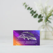 Carte De Visite Voiture de course sportive | Arrière - plan numéri (Debout devant)