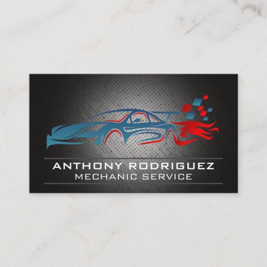 Carte De Visite Voiture de course sportive | Services pièces auto (Devant)