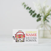 Carte De Visite Voiture de dessin rouge, École de conduite, Instru (Debout devant)