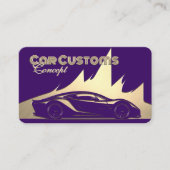 Carte De Visite Voiture de luxe moderne violet & or gravé style (Devant)