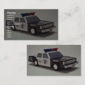 Carte De Visite Voiture de police noire et blanche (Devant / Derrière)