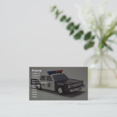 Carte De Visite Voiture de police noire et blanche (Debout devant)