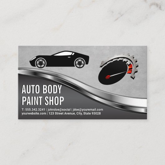 Carte De Visite Voiture de sport | Speedomètre (Devant)