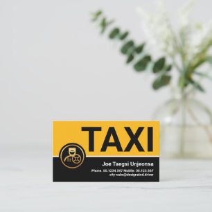 Carte De Visite Voiture de Taxi Jaune Professionnelle