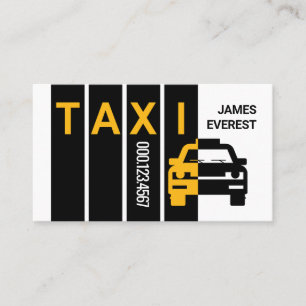 Carte De Visite Voiture de taxi jaune sur rayures
