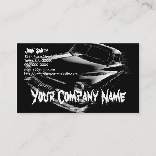 Carte De Visite Voiture Flash noire (Devant)