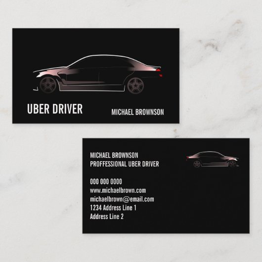 Carte De Visite Voiture Lux de pilote mobile (Devant / Derrière)