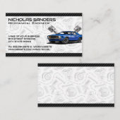 Carte De Visite Voiture musculaire | Motif pièces auto (Devant / Derrière)