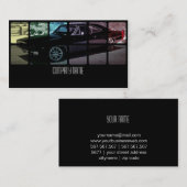 Carte De Visite Voiture noire de muscle dans différentes couleurs (Devant / Derrière)